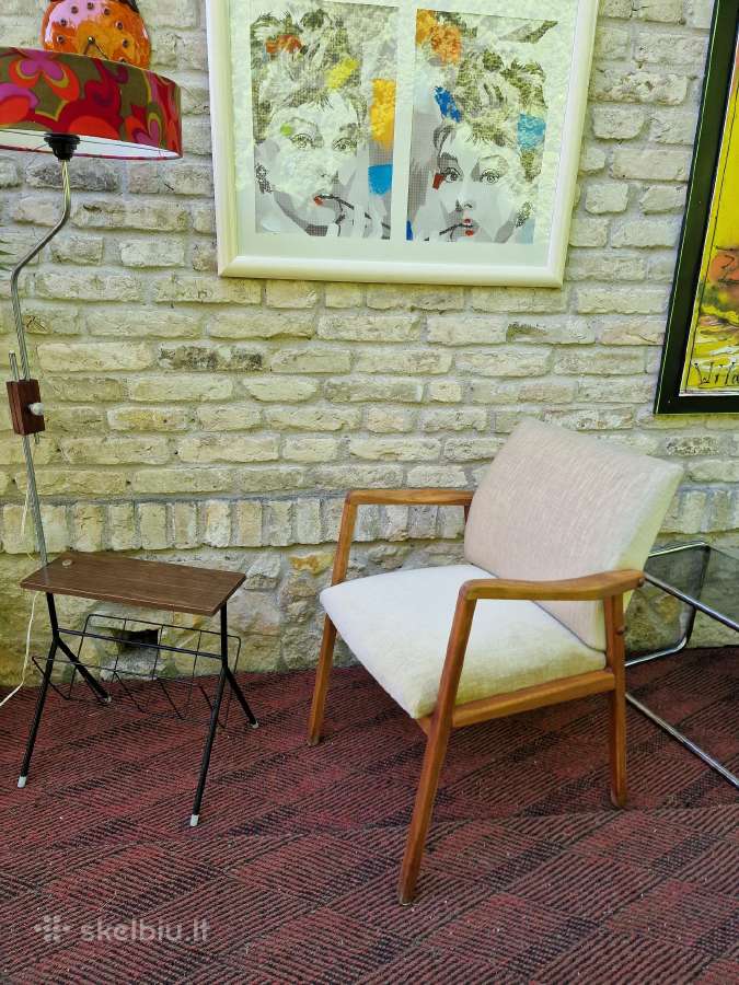 Vintažinis mid century bukmedžio fotelis - nuotraukos Nr. 20
