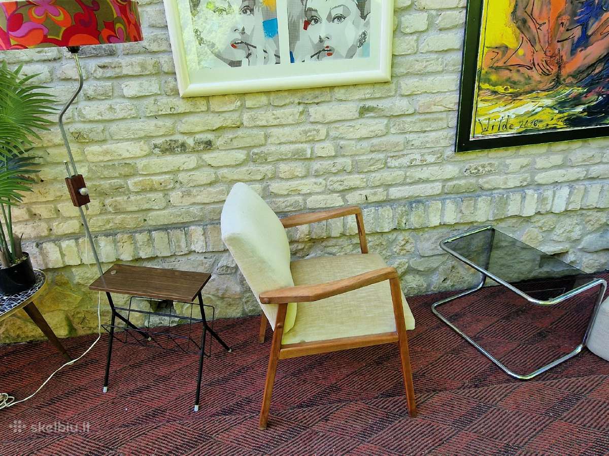 Vintažinis mid century bukmedžio fotelis - nuotraukos Nr. 21