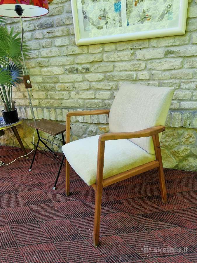 Vintažinis mid century bukmedžio fotelis - nuotraukos Nr. 26