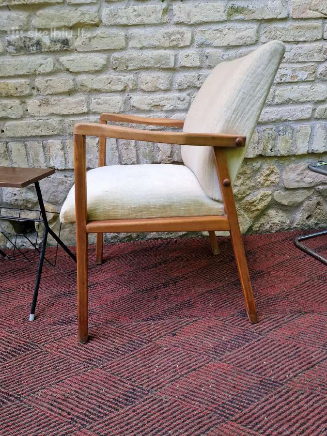 Vintažinis mid century bukmedžio fotelis - nuotraukos Nr. 35