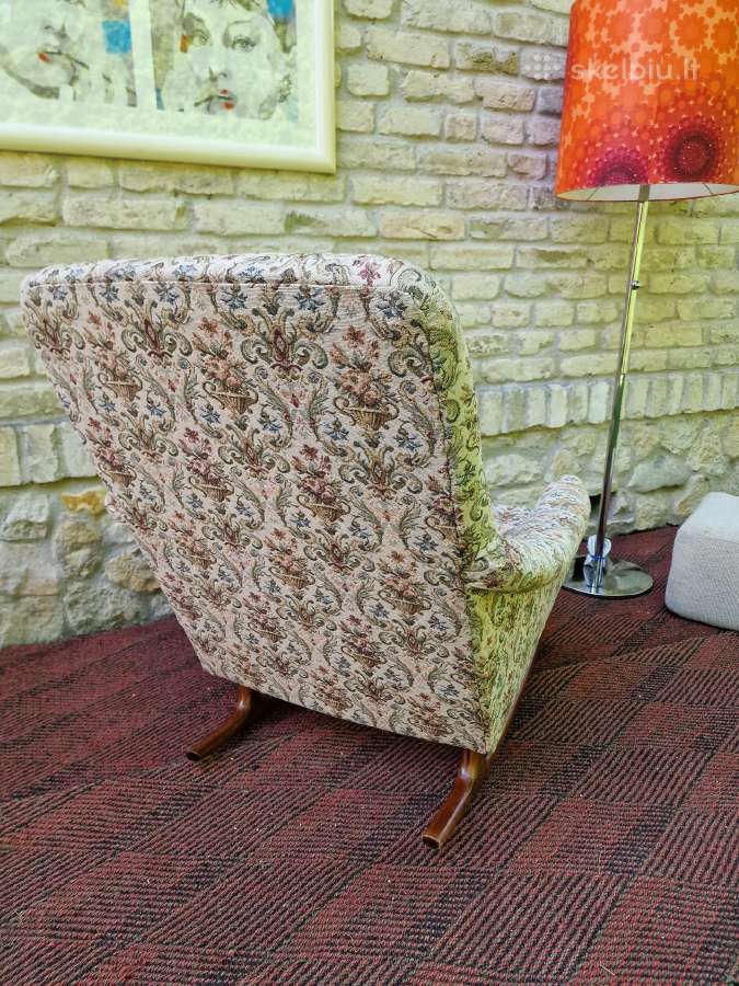Vintažinis mid century supamas fotelis - nuotraukos Nr. 3