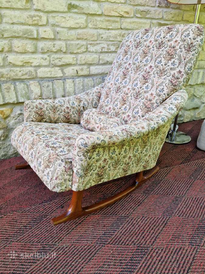 Vintažinis mid century supamas fotelis - nuotraukos Nr. 5