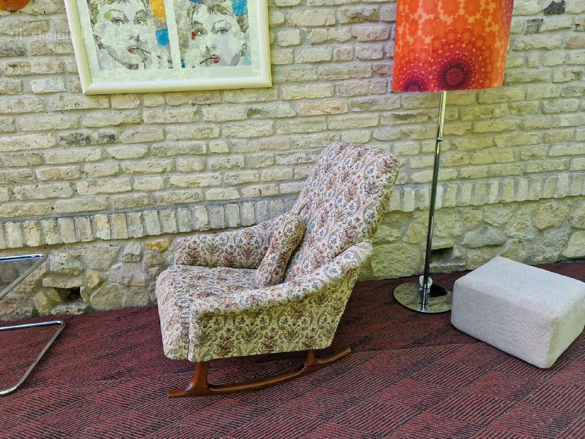 Vintažinis mid century supamas fotelis - nuotraukos Nr. 8