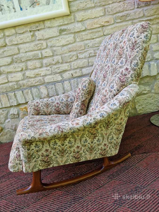 Vintažinis mid century supamas fotelis - nuotraukos Nr. 9