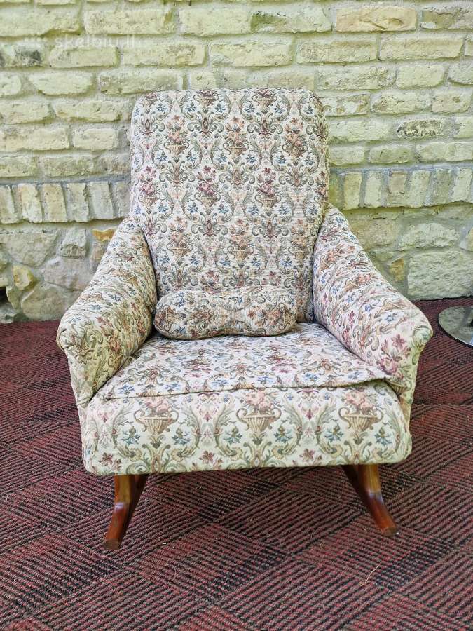 Vintažinis mid century supamas fotelis - nuotraukos Nr. 11