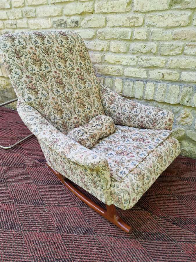 Vintažinis mid century supamas fotelis - nuotraukos Nr. 12