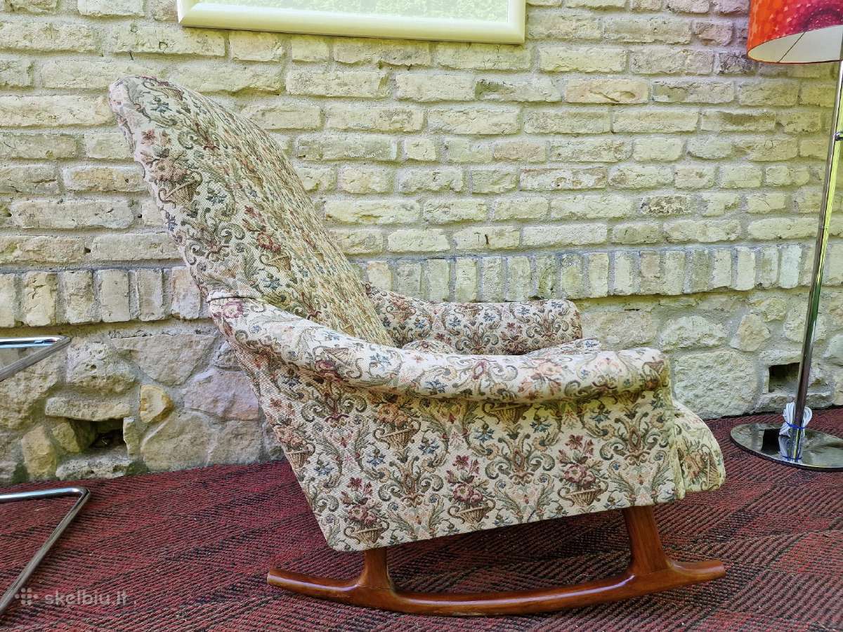 Vintažinis mid century supamas fotelis - nuotraukos Nr. 14