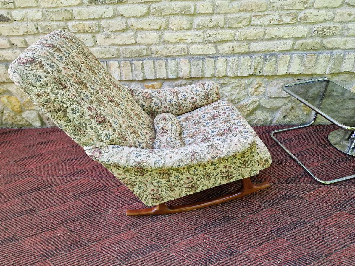 Vintažinis mid century supamas fotelis - nuotraukos Nr. 16