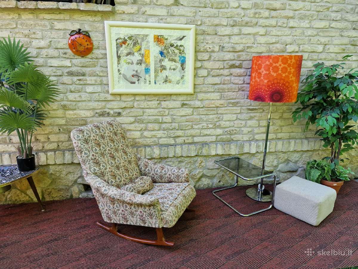 Vintažinis mid century supamas fotelis - nuotraukos Nr. 18