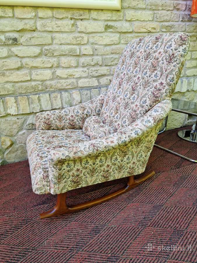 Vintažinis mid century supamas fotelis - nuotraukos Nr. 23