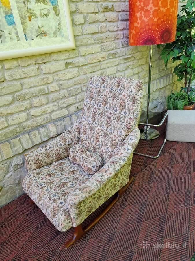 Vintažinis mid century supamas fotelis - nuotraukos Nr. 24