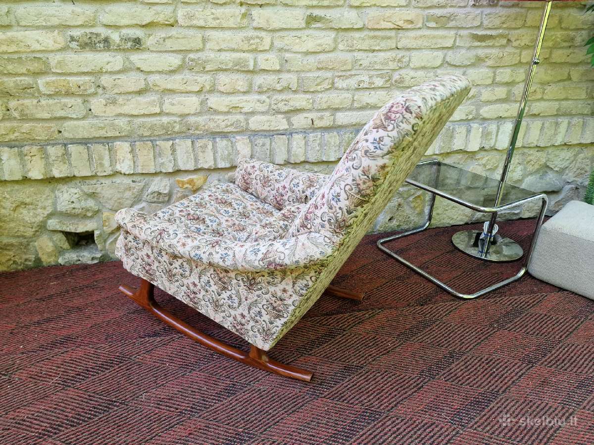 Vintažinis mid century supamas fotelis - nuotraukos Nr. 25