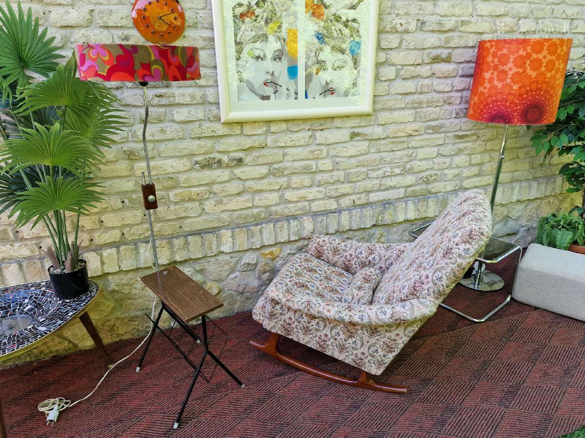 Vintažinis mid century supamas fotelis - nuotraukos Nr. 30