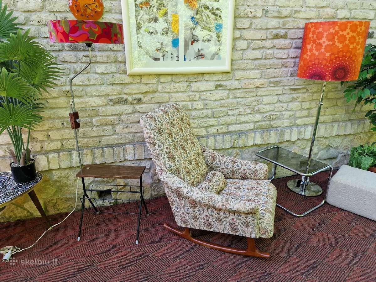 Vintažinis mid century supamas fotelis - nuotraukos Nr. 32