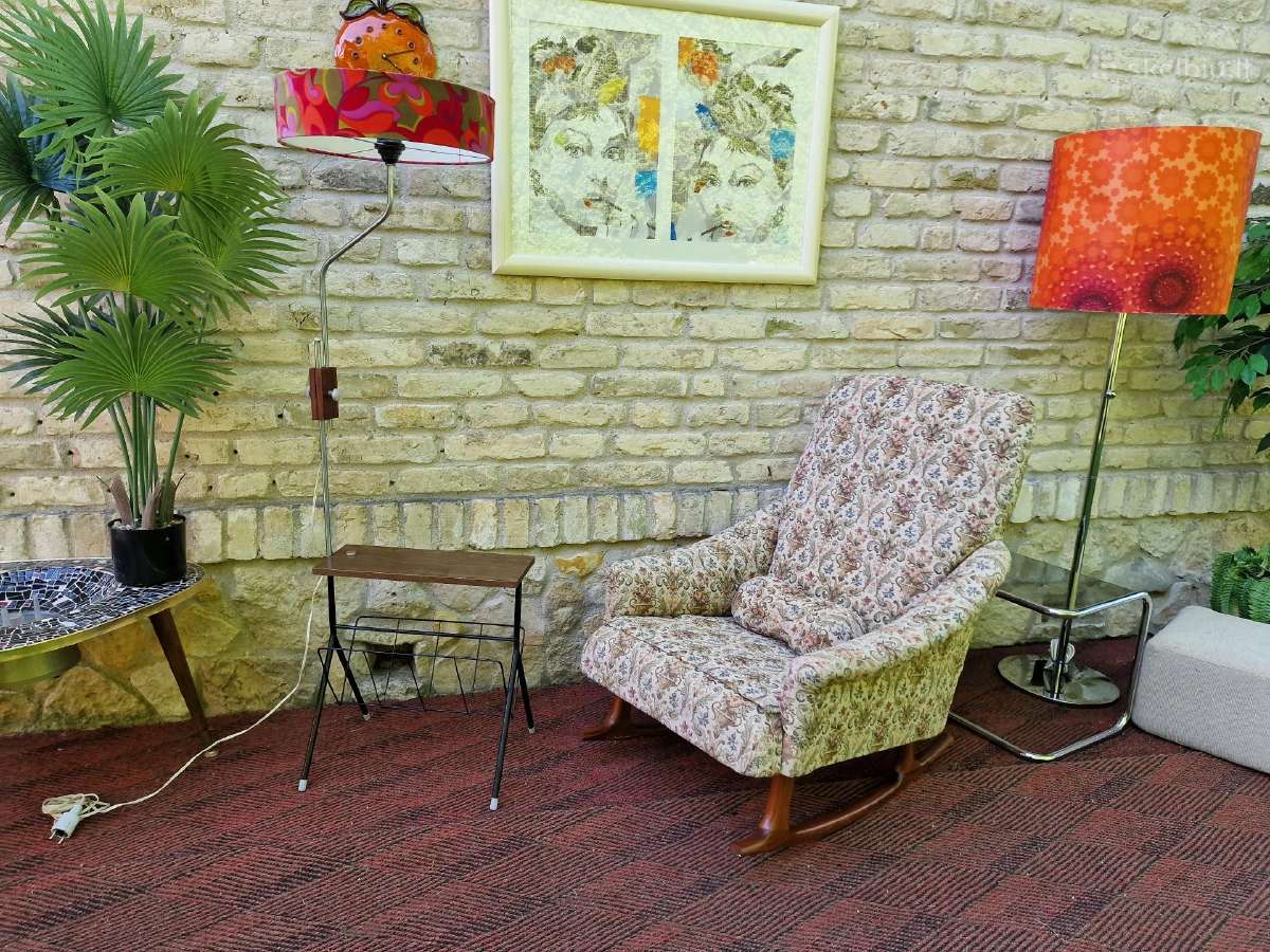 Vintažinis mid century supamas fotelis - nuotraukos Nr. 33