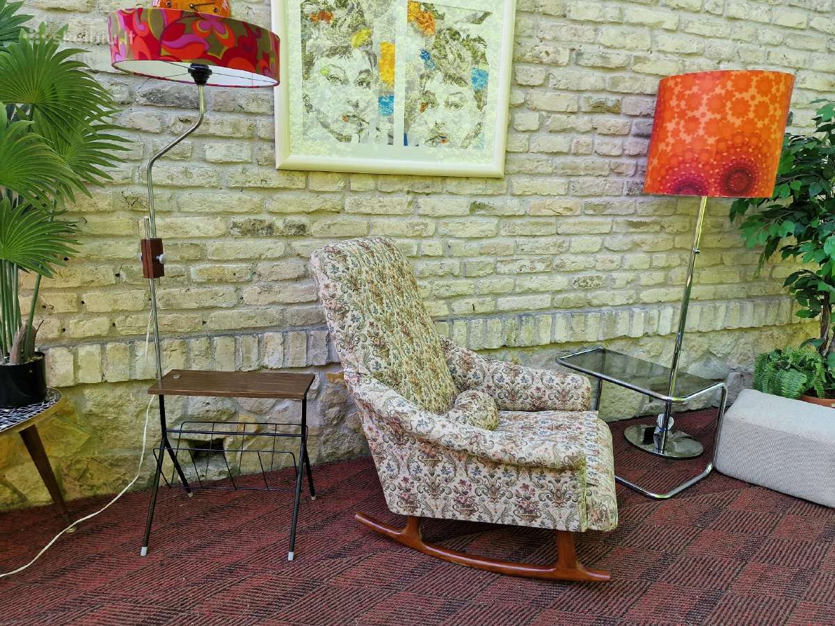 Vintažinis mid century supamas fotelis - nuotraukos Nr. 34