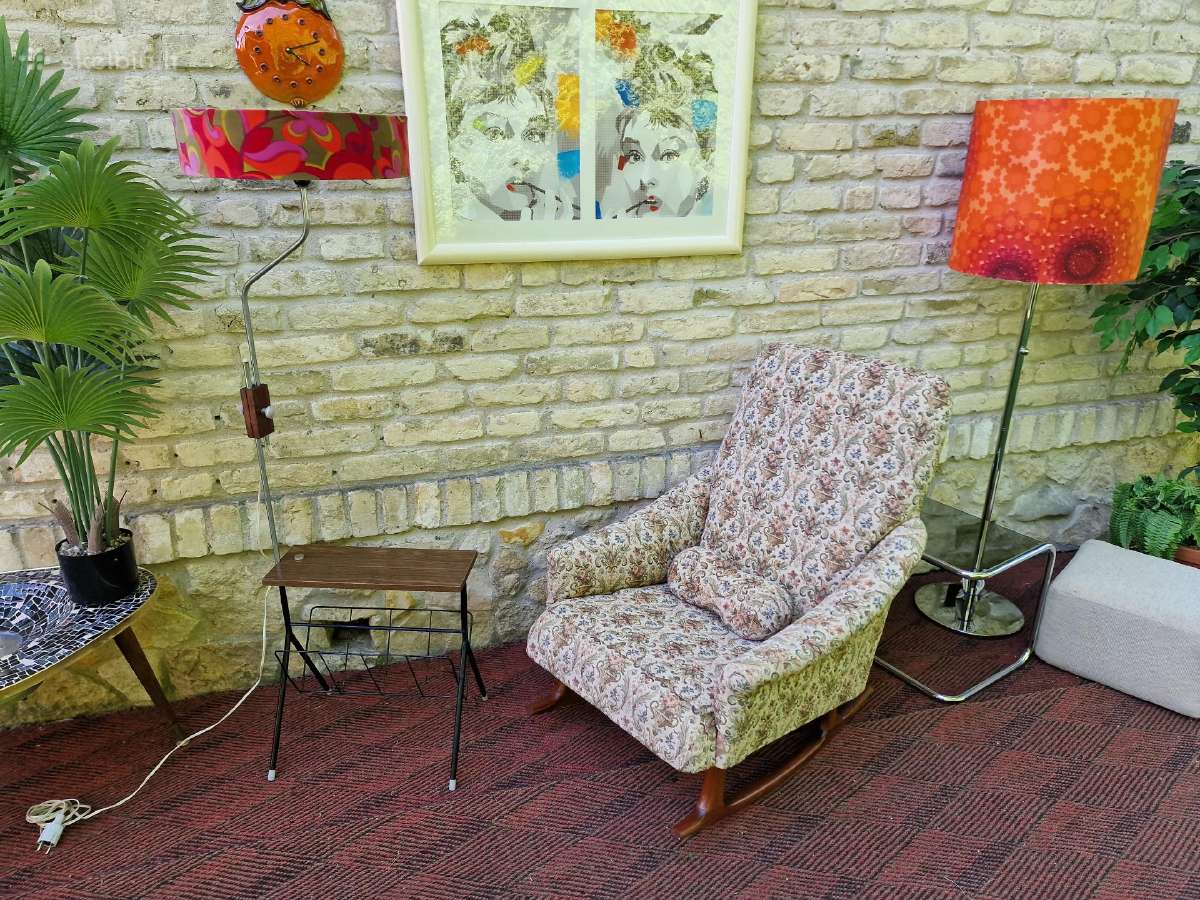 Vintažinis mid century supamas fotelis - nuotraukos Nr. 35