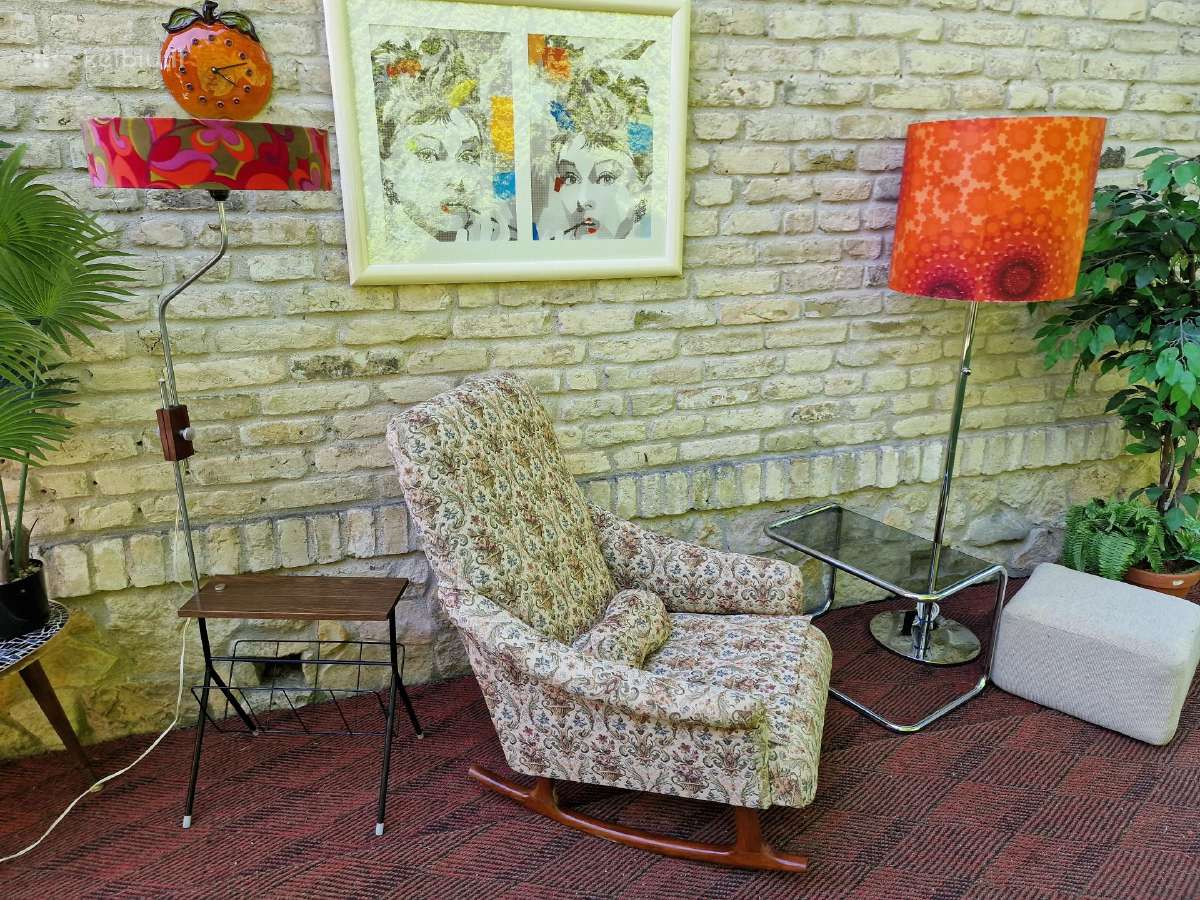 Vintažinis mid century supamas fotelis - nuotraukos Nr. 36