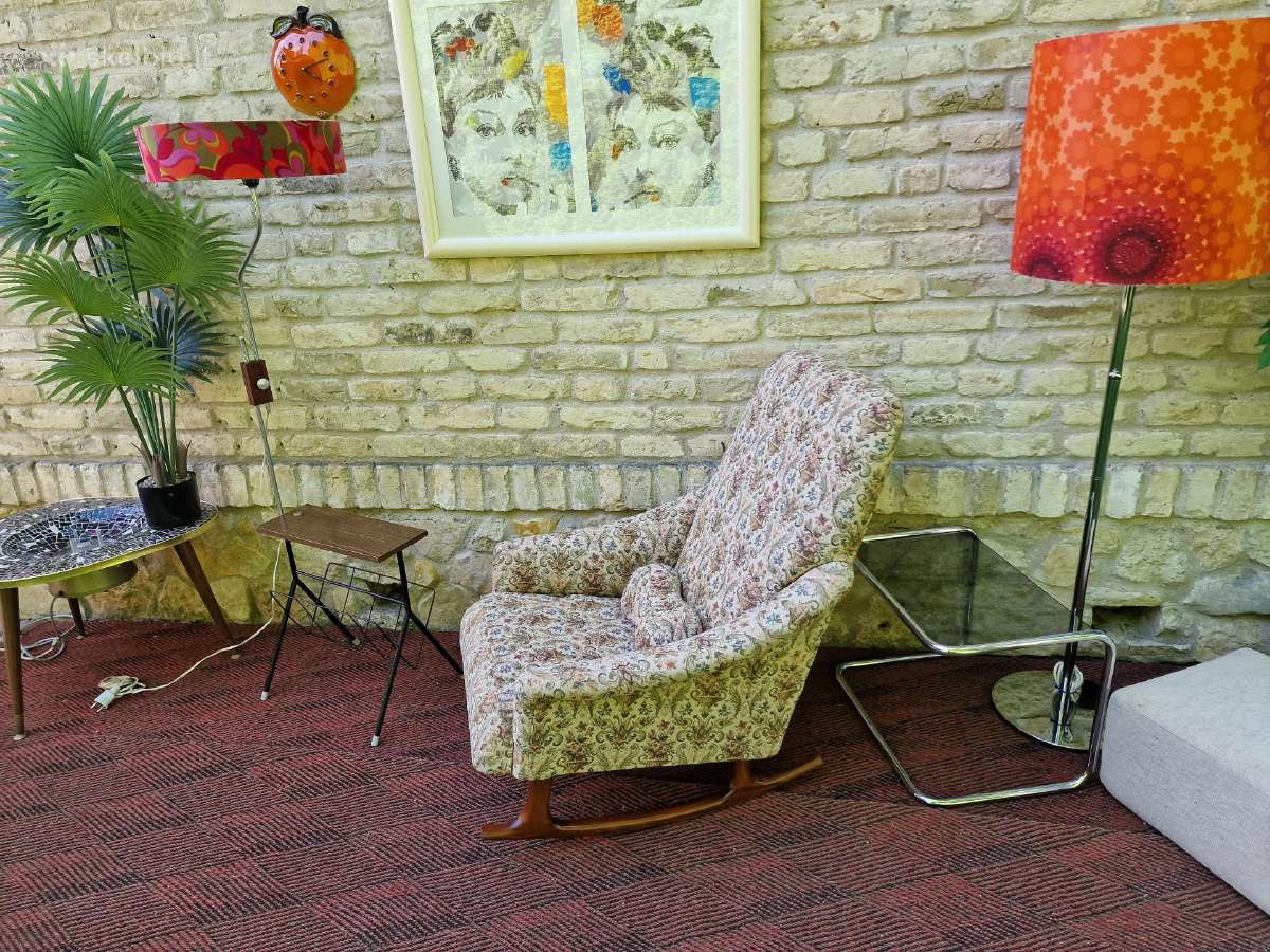 Vintažinis mid century supamas fotelis - nuotraukos Nr. 37