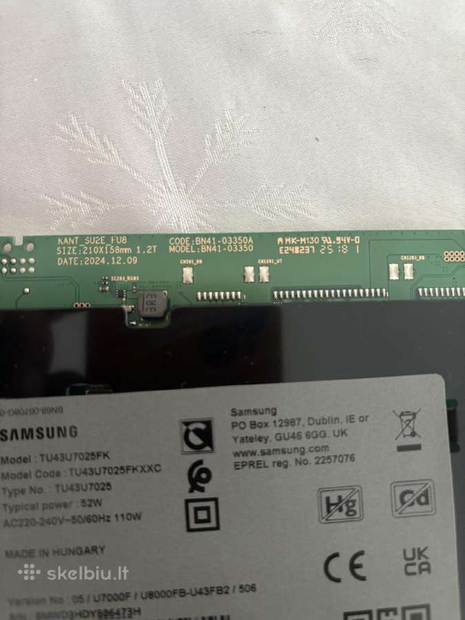 Samsung tu43u7025fk motininė plokštė - nuotraukos Nr. 2