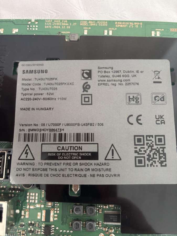 Samsung tu43u7025fk motininė plokštė - nuotraukos Nr. 4
