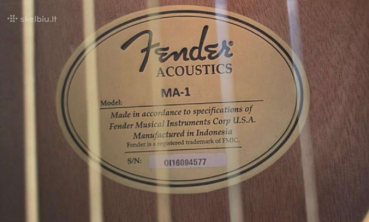 Fender akustine gitara. - nuotraukos Nr. 3