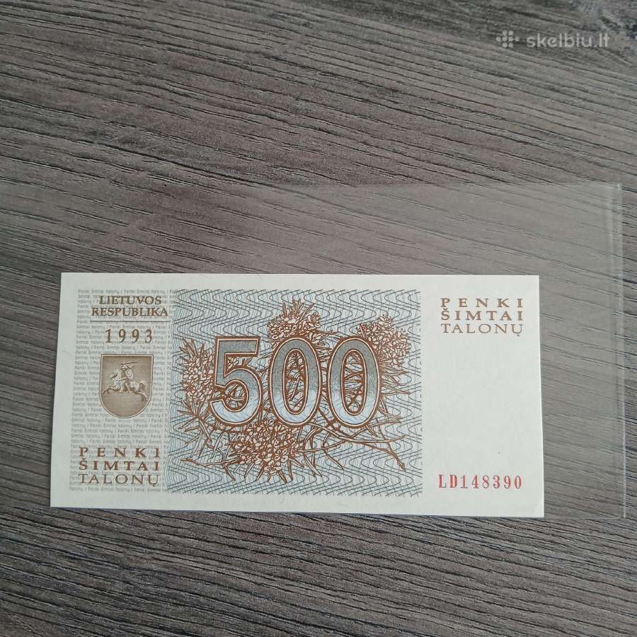 500 talonų 1993 metų Unc. - nuotraukos Nr. 2