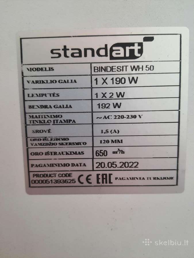 Gartraukis Standart Bindesit 50wh, balta sp. - nuotraukos Nr. 2