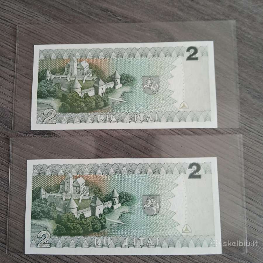 2 litai 1993 metų Unc, bankinio stovio. - nuotraukos Nr. 2