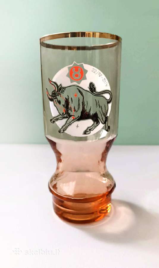Vintažinės zodiako ženklų stiklinės, 400ml, 2vnt. - nuotraukos Nr. 2