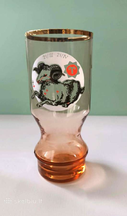 Vintažinės zodiako ženklų stiklinės, 400ml, 2vnt. - nuotraukos Nr. 3
