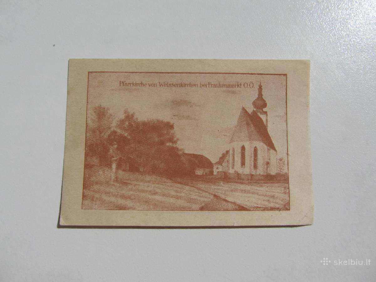 Notgeldas 10 heleriu,veisenkirchen Austrija ,1920 - nuotraukos Nr. 2