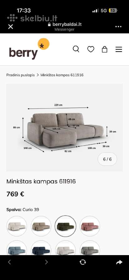 Tik išpakuota, nauja minimalistinė sofa-lova - nuotraukos Nr. 5