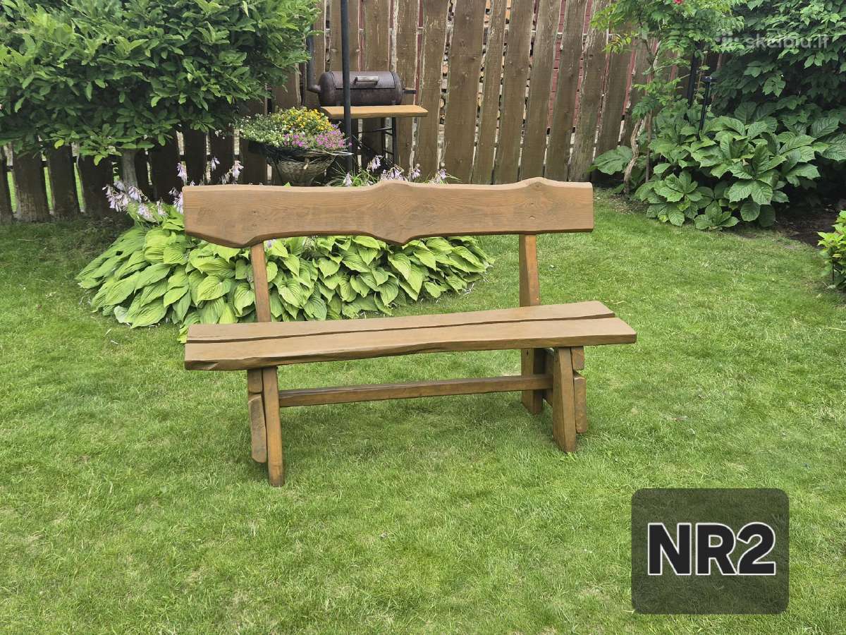 Natūralios medienos suoliukas terasai ar sodui. - nuotraukos Nr. 6