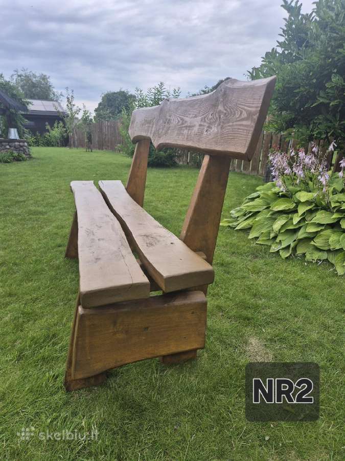 Natūralios medienos suoliukas terasai ar sodui. - nuotraukos Nr. 5