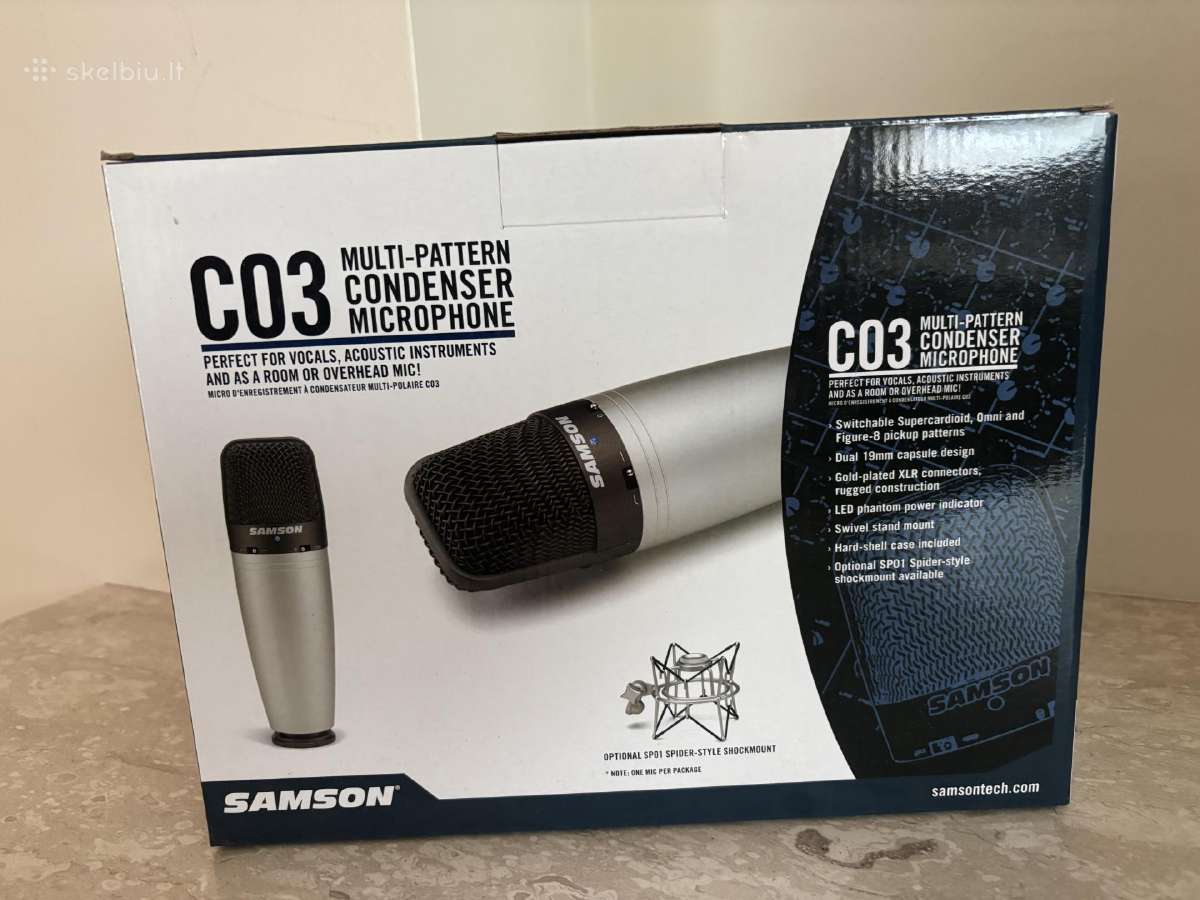 Parduodu Nauji mikrofonai Samson C03 Multi-pat - nuotraukos Nr. 3