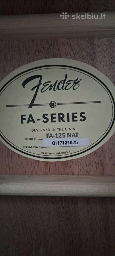Akustinė gitara Fender Fa-125 Natural - nuotraukos Nr. 4