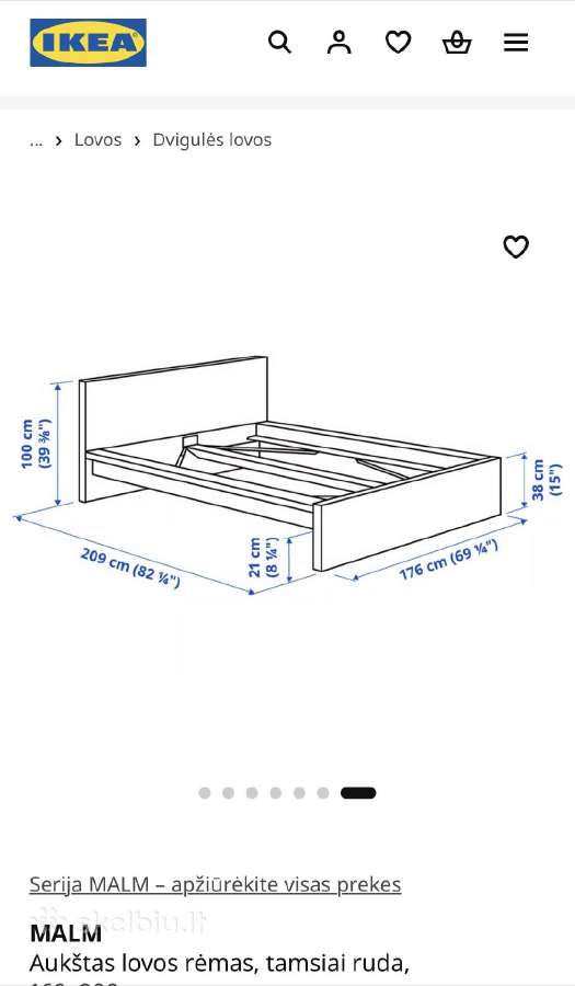 Malm dvigulė lova (Ikea) - nuotraukos Nr. 4
