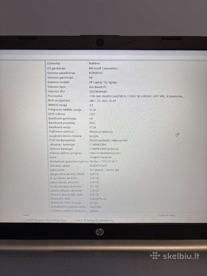 Hp 15s i5-1135g7 8gb RAM 256gb SSD su pakrovėjų - nuotraukos Nr. 6