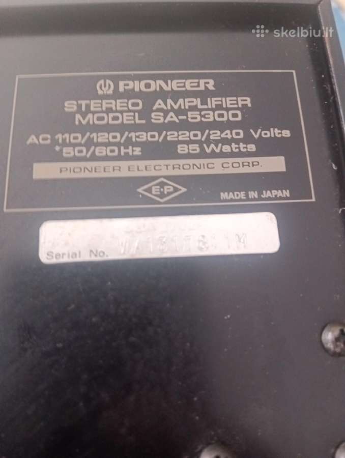 Pioneer Sa 5300 Stiprintuvas Stereo Amplifier - nuotraukos Nr. 3