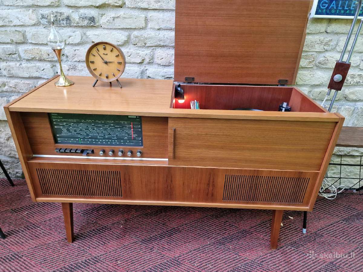 Vintažinis mid century tikmedžio audiocentras Saba - nuotraukos Nr. 3