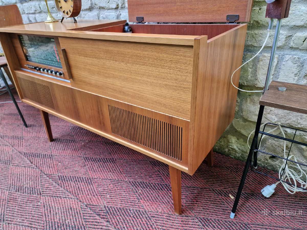 Vintažinis mid century tikmedžio audiocentras Saba - nuotraukos Nr. 10