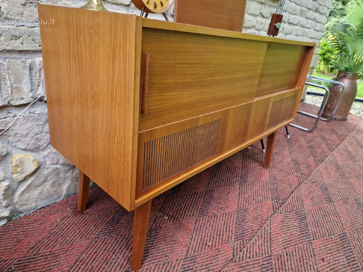 Vintažinis mid century tikmedžio audiocentras Saba - nuotraukos Nr. 14
