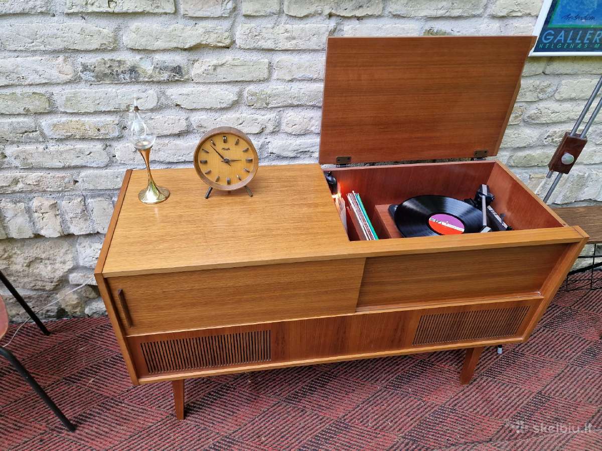 Vintažinis mid century tikmedžio audiocentras Saba - nuotraukos Nr. 15