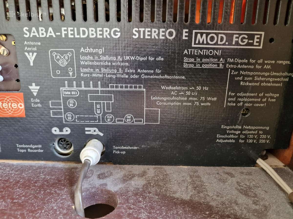 Vintažinis mid century tikmedžio audiocentras Saba - nuotraukos Nr. 24