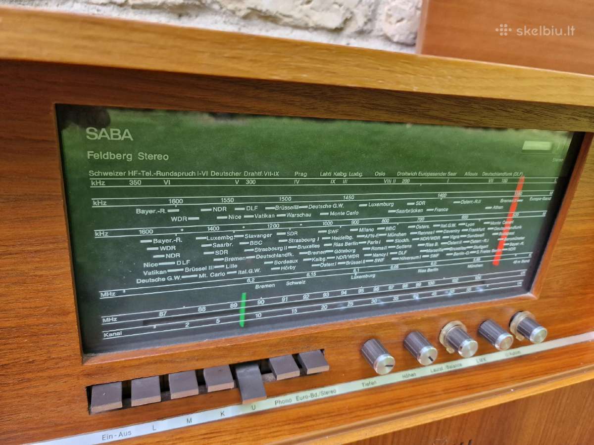 Vintažinis mid century tikmedžio audiocentras Saba - nuotraukos Nr. 31