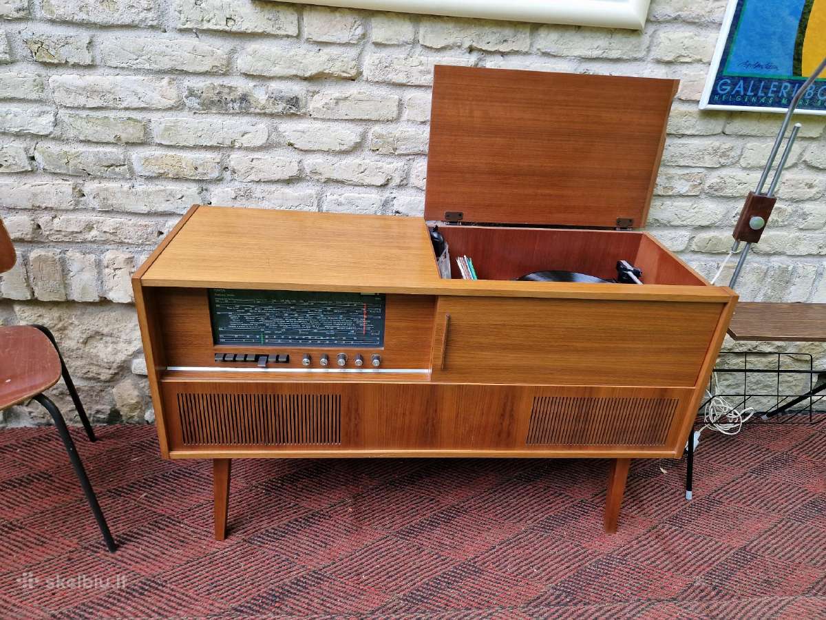 Vintažinis mid century tikmedžio audiocentras Saba - nuotraukos Nr. 32