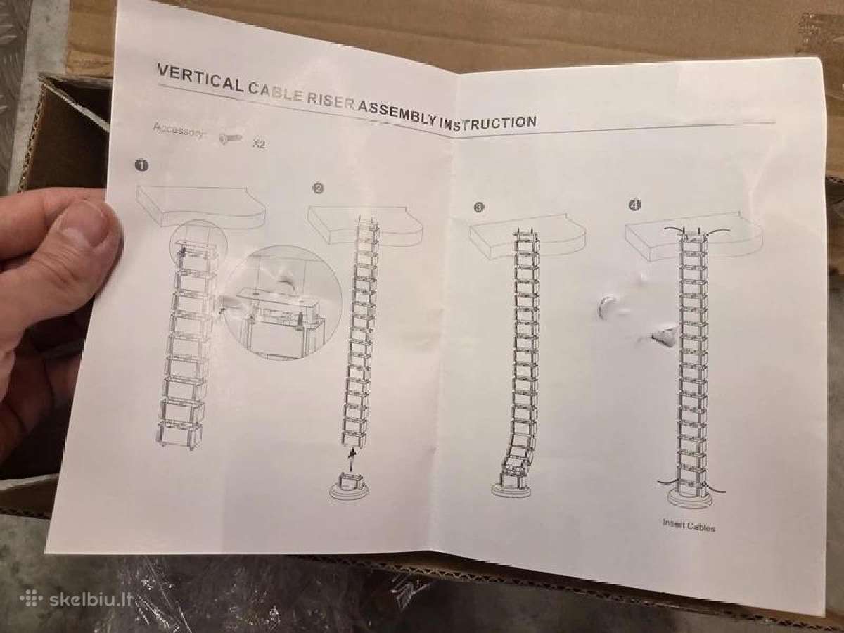 Vertikalus kabelių kanalas stalui - nuotraukos Nr. 3