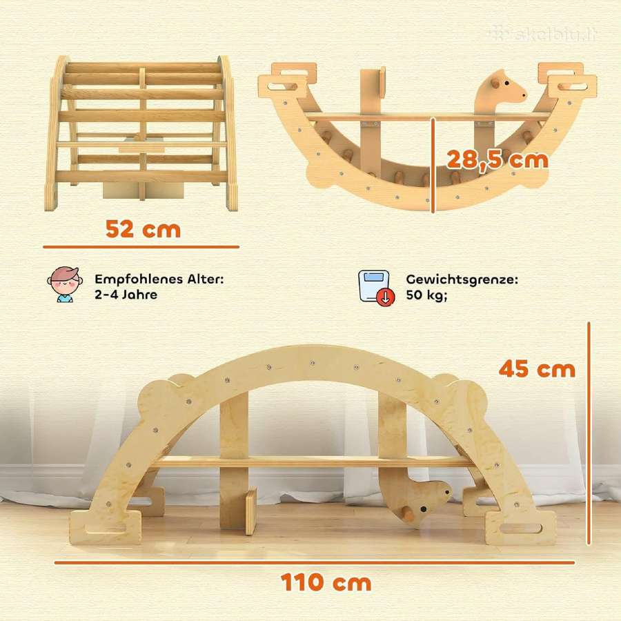 Vaikiškas fotelis-reglaineris,2in1 supynės-laipynė - nuotraukos Nr. 12