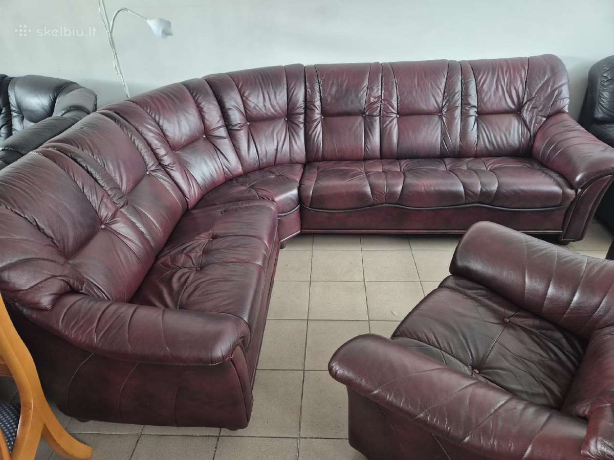 Gražus natūralios odos kampas +fotelis - nuotraukos Nr. 4